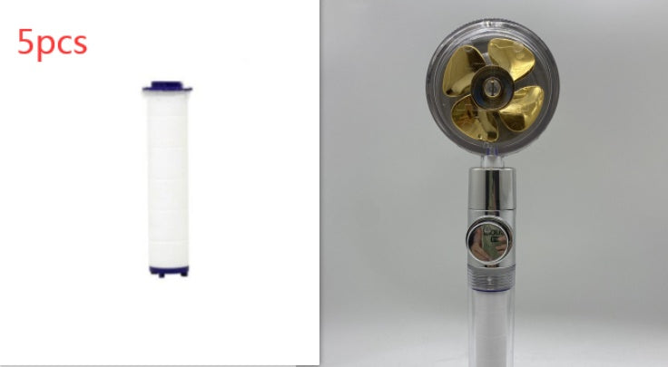 Pommeau de douche à économie d'eau, rotation à 360 degrés avec petit ventilateur, buse de pulvérisation haute pression ABS, accessoires de salle de bain.