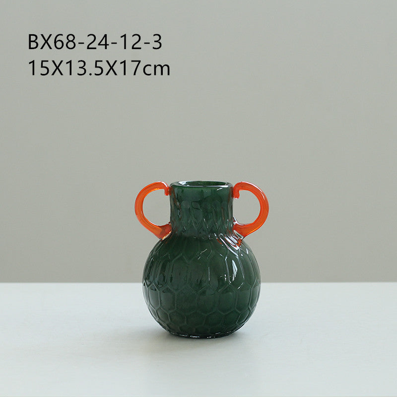 Décoration de comptoir de couloir douce et vase coloré