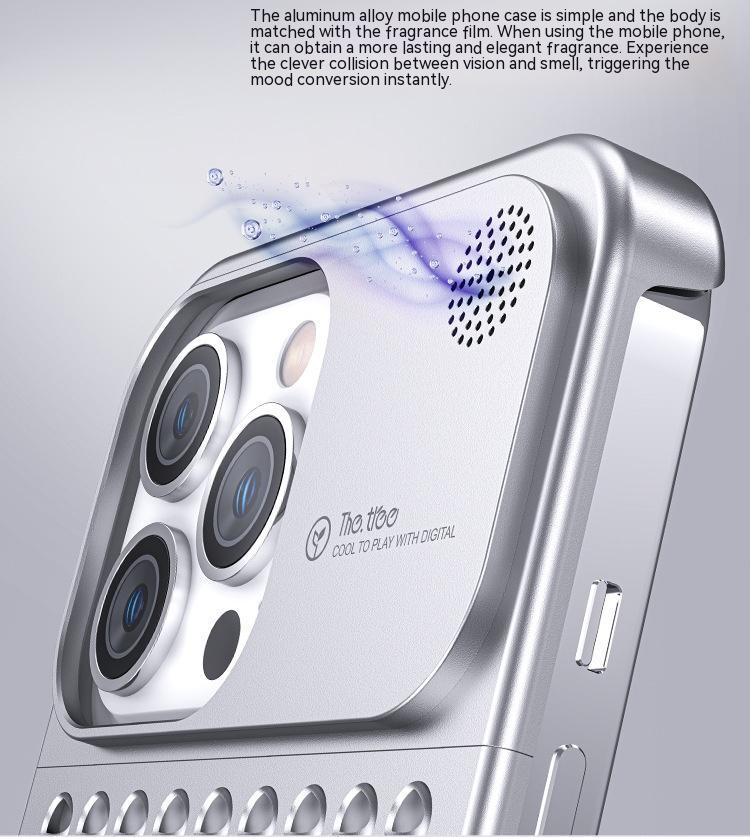 Coque de téléphone en alliage d'aluminium pour 14 13 Pro Max Plus, dissipation de chaleur creuse, anti-chute, coque de téléphone intégrale et résistante aux chocs.