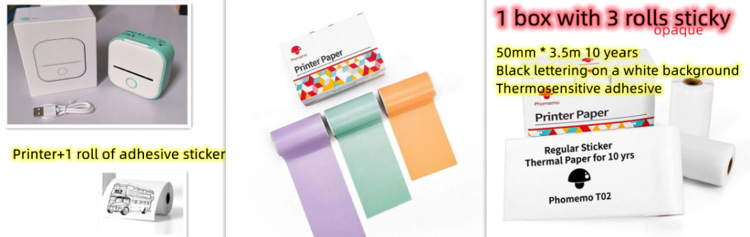 Imprimante thermique portable mini pour étiquettes, imprimante photo domestique, imprimante pour étudiants, imprimante de questions erronées, imprimante d'étiquettes mini compatible Bluetooth, étiquettes de prix.