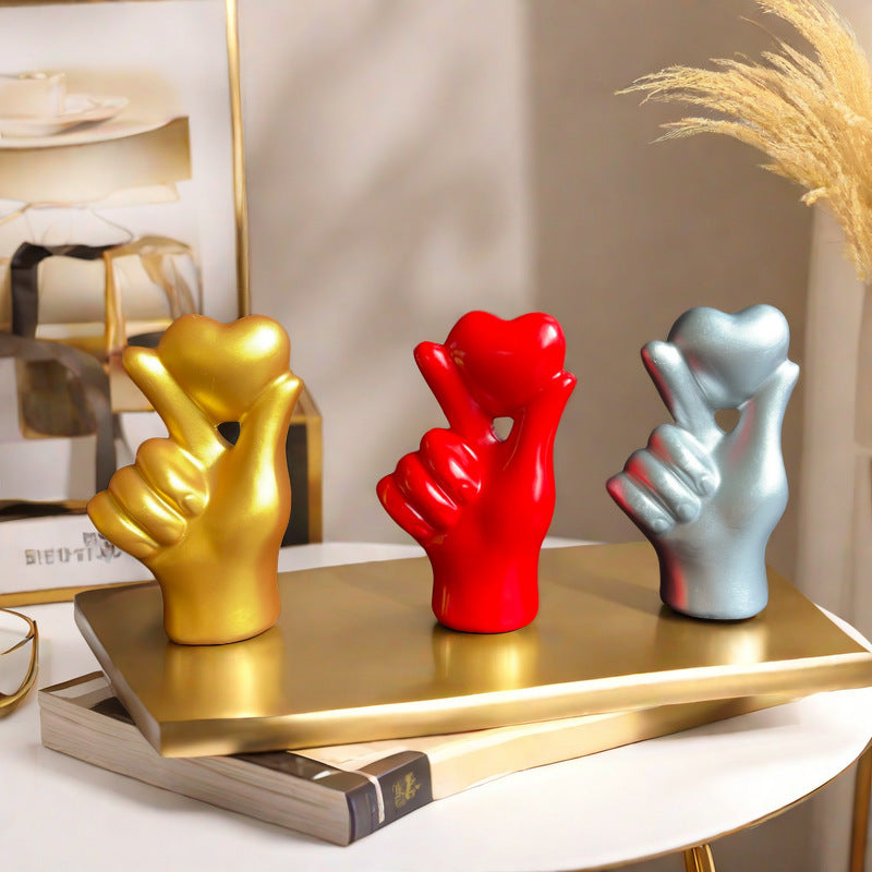 Ornements de geste d'amour en résine décorative pour la Saint-Valentin, décoration intérieure.
