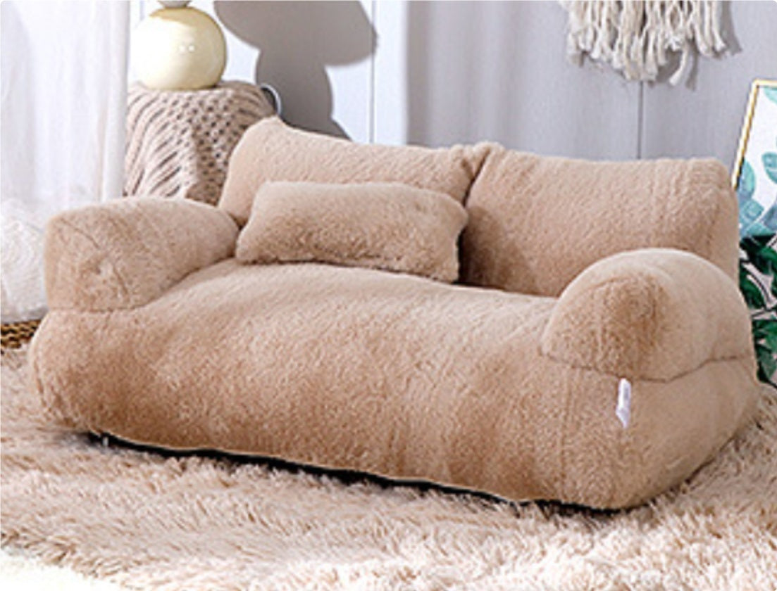 Lit de chat de luxe canapé nid d'hiver chaud pour petits et moyens chiens et chats, lit confortable en peluche pour chiots, fournitures pour animaux de compagnie.