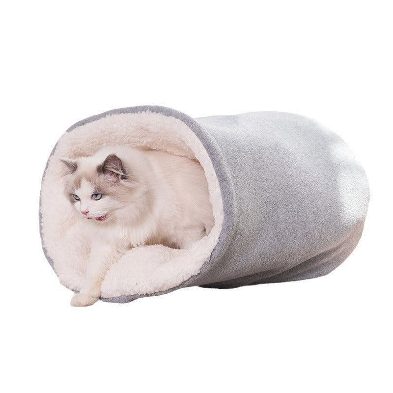 Niche pour chat hiver chaud semi-fermée fournitures pour animaux de compagnie