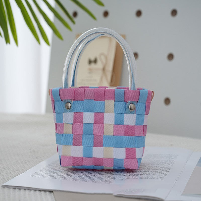 Sac carré petit tissé Ins Style Portable