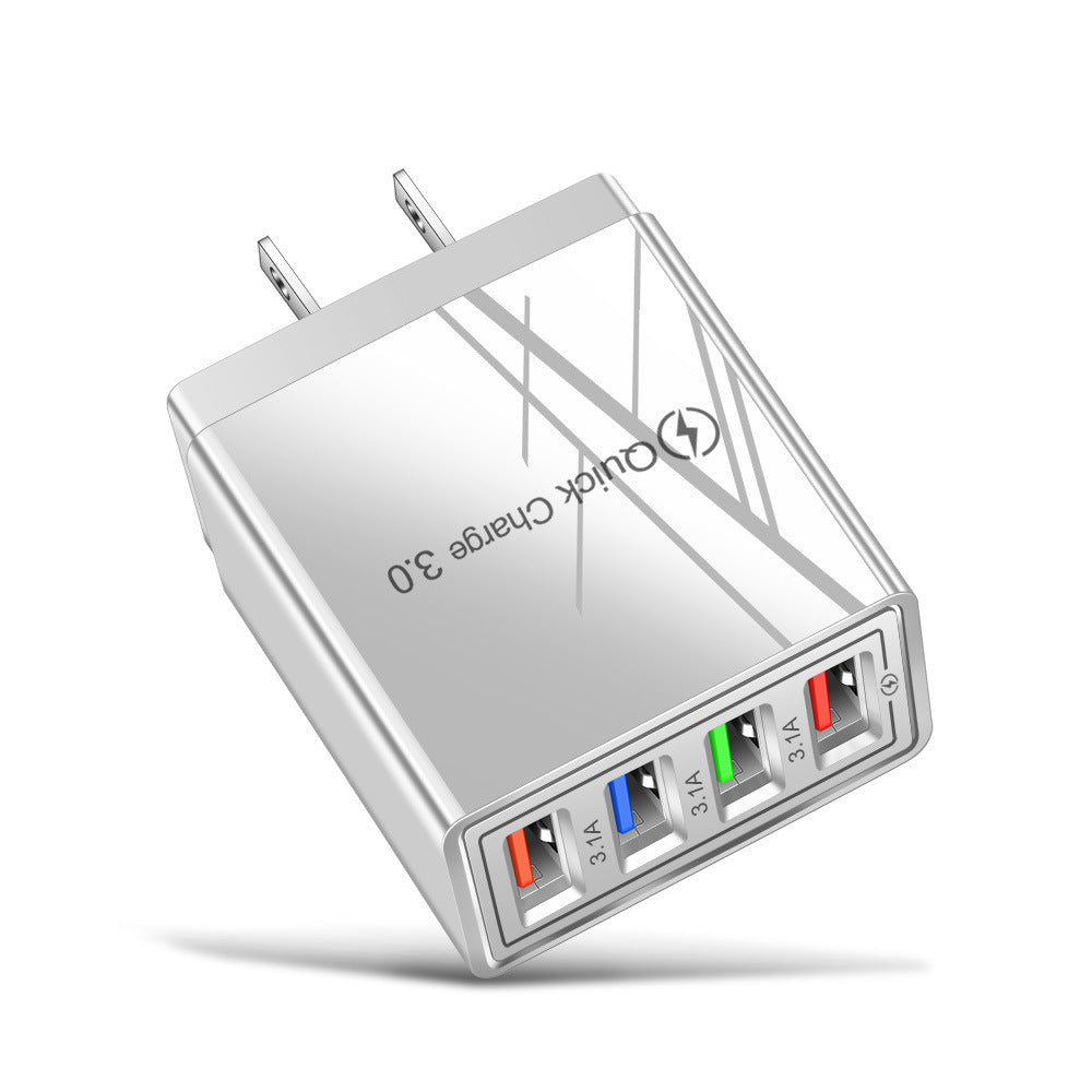 Chargeur USB Quick Charge 3.0 Adaptateur pour 4 téléphones pour tablette Chargeur mural portable Chargeur rapide