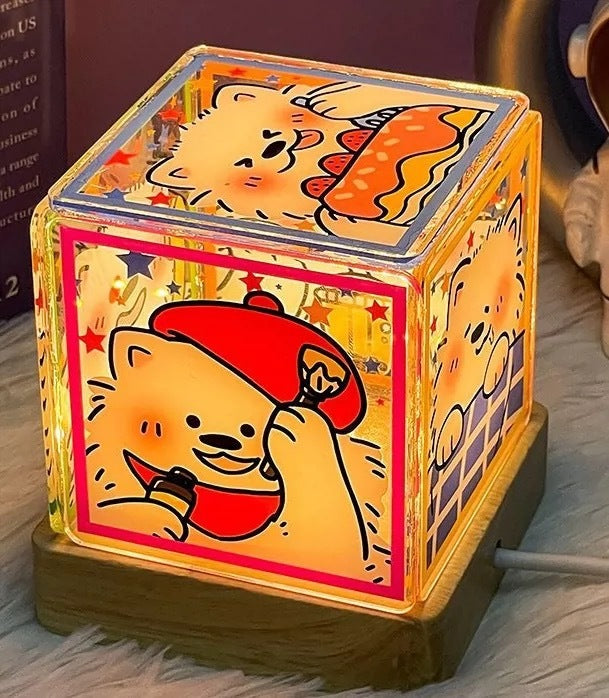 Lampe de chevet autocollante en acrylique pour chiot et chaton, petite lampe de nuit à faire soi-même, lumière d'ambiance, lampe de maison