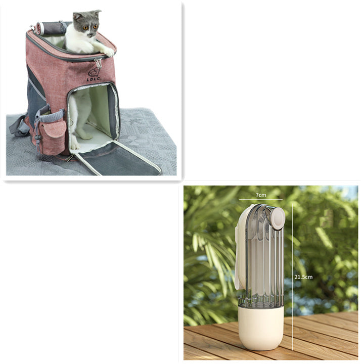 Gobelet d'eau pour animaux 2 en 1, design segmenté, vert, portable pour la promenade des chiens, fournitures d'alimentation pour chiens, accessoires pour animaux, distributeur d'eau pour chiens, produits pour animaux.