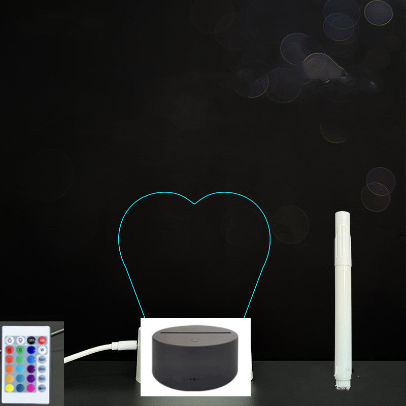 Tableau de message en acrylique 3D avec écriture à la main et lumière LED