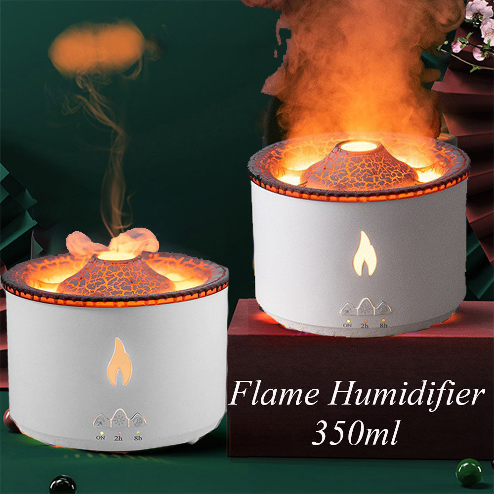Nouveau diffuseur d'huiles essentielles ultrasonique créatif de machine d'aromathérapie à vapeur de volcan, humidificateur à flamme de méduse.