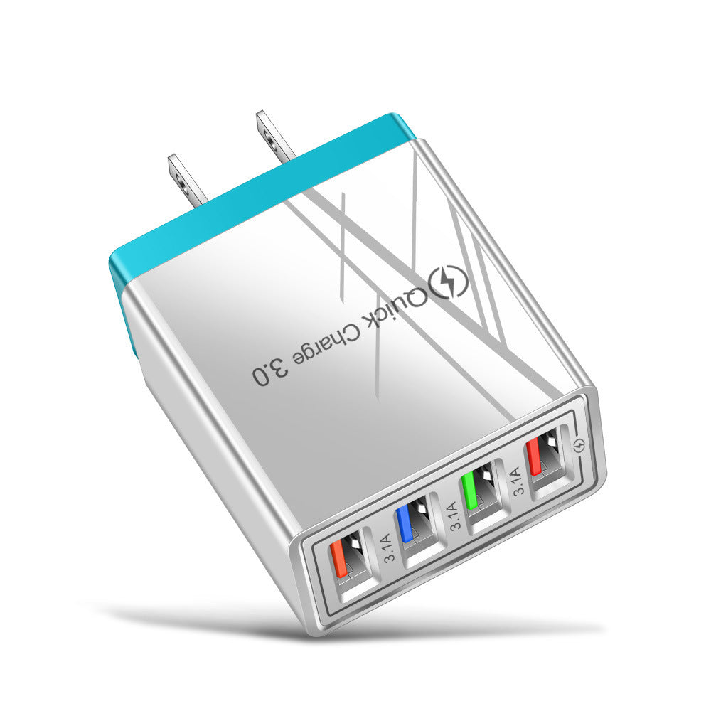 Chargeur USB Quick Charge 3.0 Adaptateur pour 4 téléphones pour tablette Chargeur mural portable Chargeur rapide