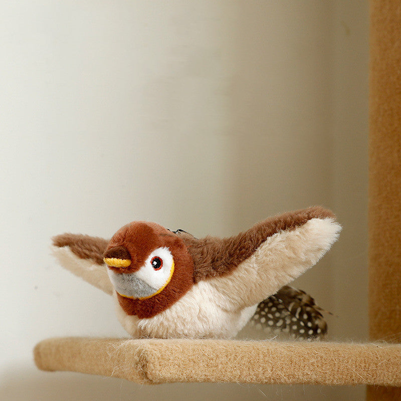 Jouet en peluche pour animaux de compagnie émettant un son, poisson électrique sautant, oiseau à ailes.