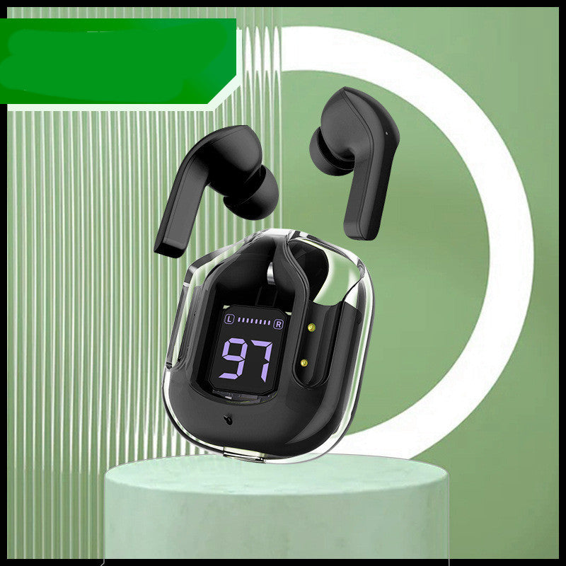 Nouveau mini casque sans fil transparent Bluetooth avec affichage numérique, réduction de bruit ENC, véritable sans fil, musique sportive.