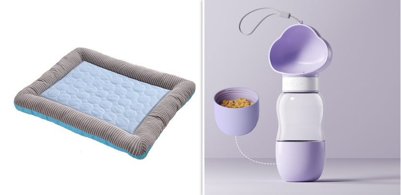 Tapis de refroidissement pour animaux de compagnie pour chiens, chats, chiots et chatons, matelas frais, couverture pour animaux de compagnie en matériau en soie glacée, doux pour le sommeil d'été, bleu, respirant.