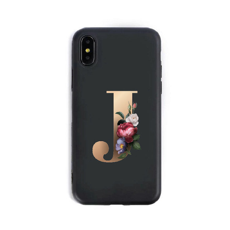 26 étuis de téléphone en silicone de l'alphabet anglais