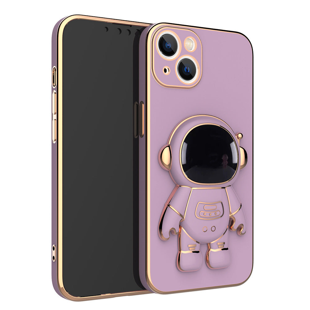 Coque de téléphone d'astronaute 3D avec support de plaquage électrolytique antichute.