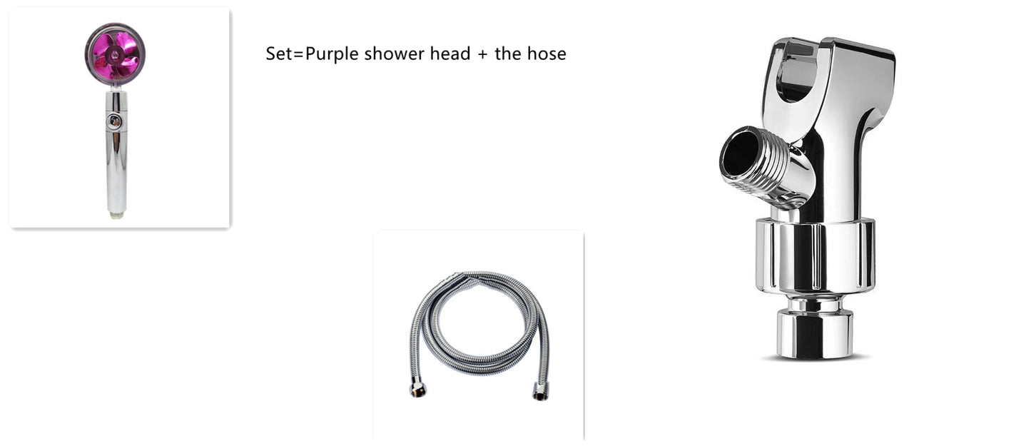 Pommeau de douche à économie d'eau, rotation à 360 degrés avec petit ventilateur, buse de pulvérisation haute pression ABS, accessoires de salle de bain.