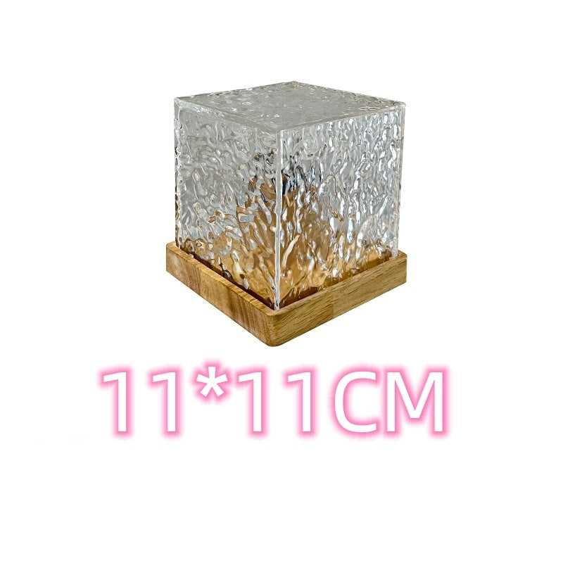 Lampe de table à LED avec projection rotative et USB, lumière d'ambiance ondulée, en cristal, RVB, intensité variable, décoration de la maison, 16 couleurs, cadeaux