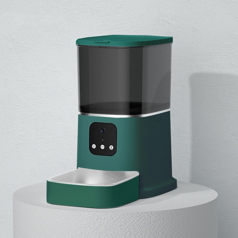 Distributeur automatique de nourriture pour animaux de compagnie grande capacité avec enregistreur vocal intelligent, contrôle par application, minuterie d'alimentation pour chats et chiens, avec bol pour animaux de compagnie WiFi.