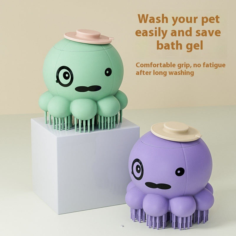 Brosse de douche en silicone pour animaux, peigne de massage pour le bain, produits pour animaux de compagnie.
