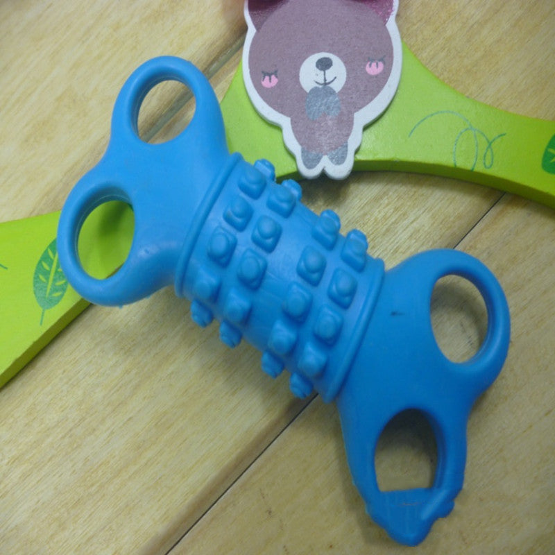 Jouet à mâcher en silicone en forme d'os pour chien.