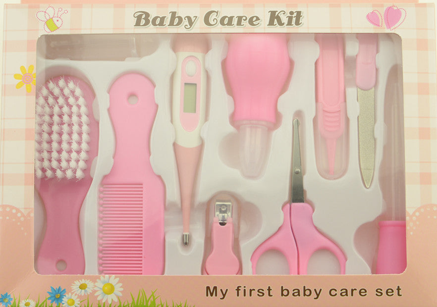 Thermomètre maternel et infantile Alimentation Nasal Soins nasaux Ensemble de 10 pièces Pince de manucure pour bébé Ensemble de coupe-ongles