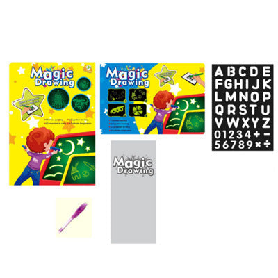 Tablette de dessin éducative 3D Magic 8 avec effets lumineux, tableau de puzzle, bloc-notes.