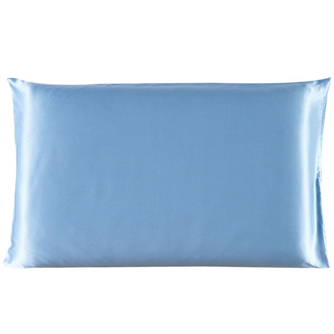 Taie d'oreiller en satin de couleur unie en soie synthétique simple Taie d'oreiller en soie glacée