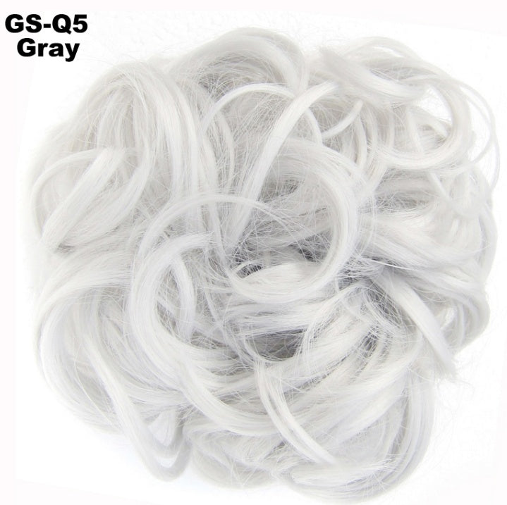 Europe, Japon et Corée du Sud populaires chignon naturel moelleux cordon cheveux bouclés boule tête cheveux anneau ensemble de cheveux accessoires de cheveux féminins cheveux en fibre chimique