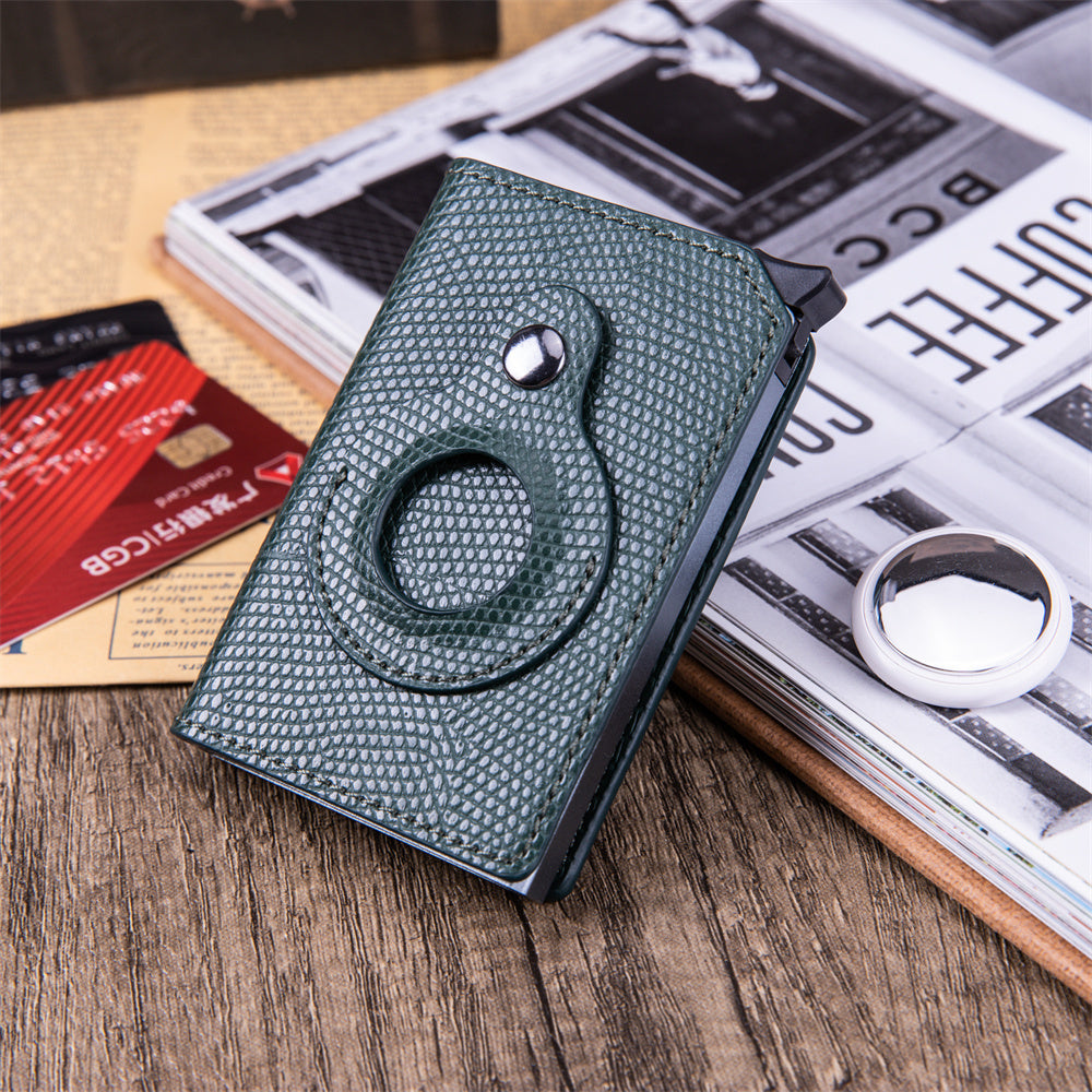 Porte-cartes antivol pour homme avec trou de traqueur