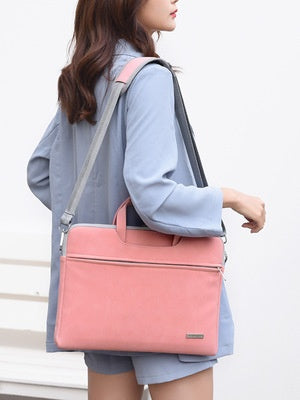 Sac en cuir PU pour femmes, étui de transport pour ordinateur portable, mallette pour Macbook Air 13,3 14 15,6 pouces, sacs à main pour hommes, sac à épaule pour souris.