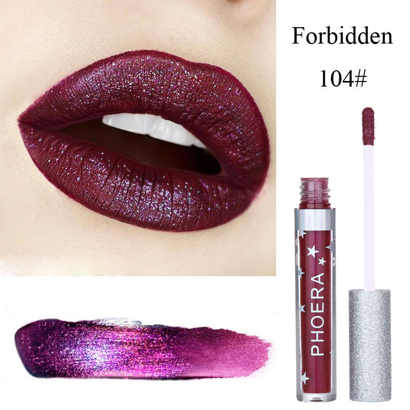 Rouge à lèvres liquide hydratant couleur bonbon, imperméable et pailleté, maquillage longue tenue