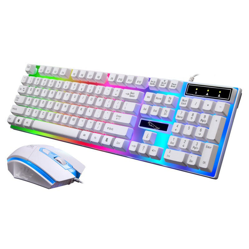 Ensemble de souris et clavier filaires G21 avec éclairage suspendu et sensation mécanique pour les jeux.