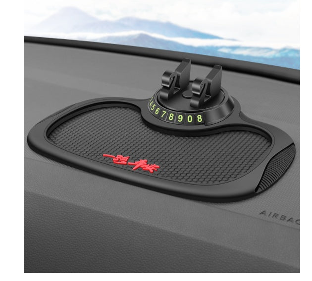 Tapis de téléphone pour voiture antidérapant pour carte de numéro de stationnement 4-en-1, support de téléphone auto, tapis adhésif antidérapant, support de téléphone de tableau de bord.