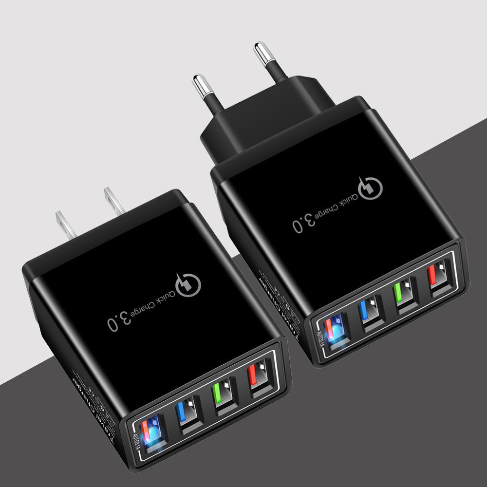 Chargeur USB Quick Charge 3.0 Adaptateur pour 4 téléphones pour tablette Chargeur mural portable Chargeur rapide