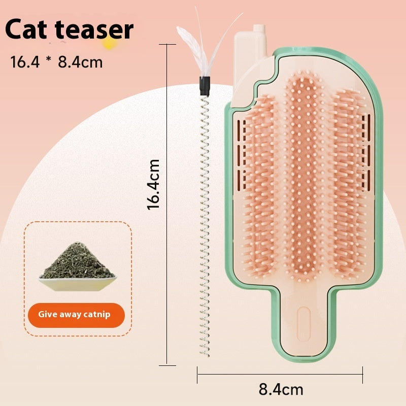 Dispositif de démangeaison de crème glacée avec jouet pour chat à teaser en menthe.