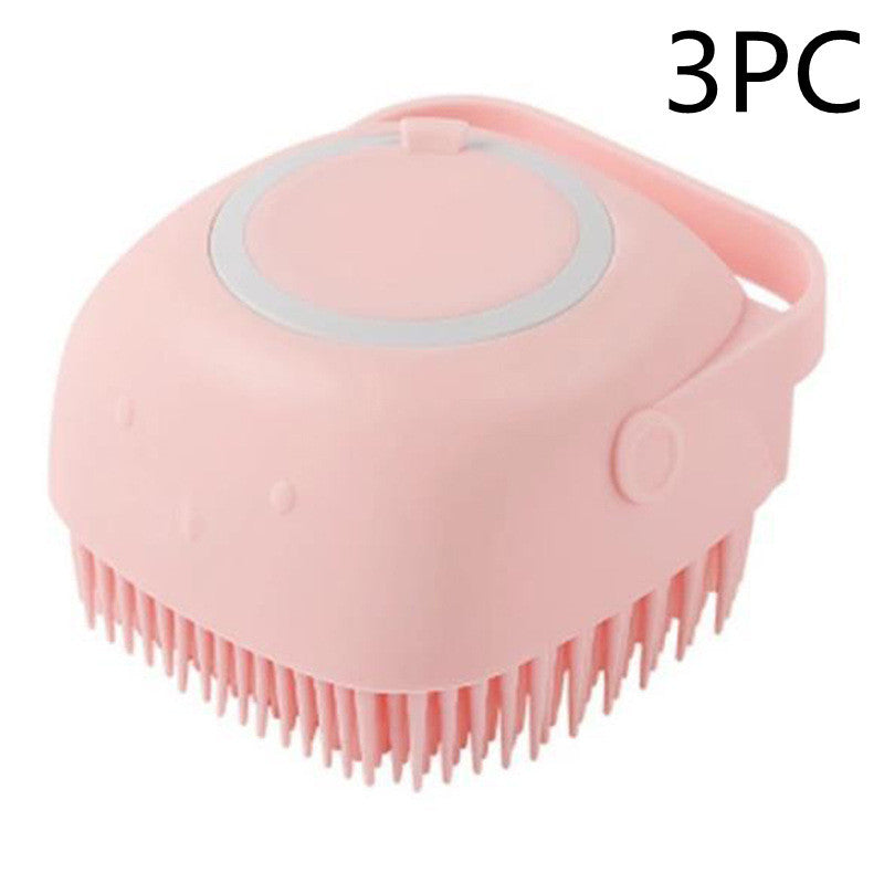 Gants de bain en silicone pour chien avec brosse de massage, outil de nettoyage pour animaux de compagnie, brosse à peigne pour chien, peut verser du shampooing, fournitures de toilettage pour chien.