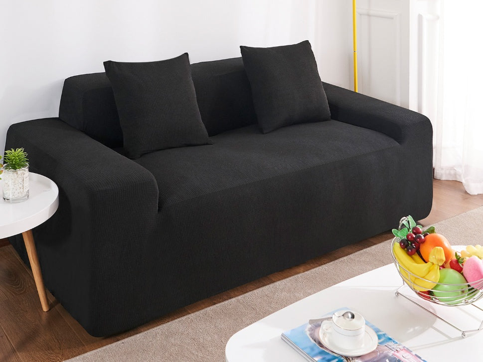 Housse de canapé en polaire imperméable de couleur unie pour salon 1 2 3 4 places