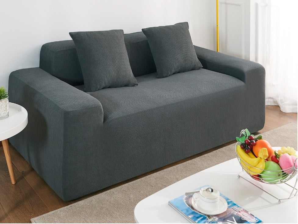 Housse de canapé en polaire imperméable de couleur unie pour salon 1 2 3 4 places