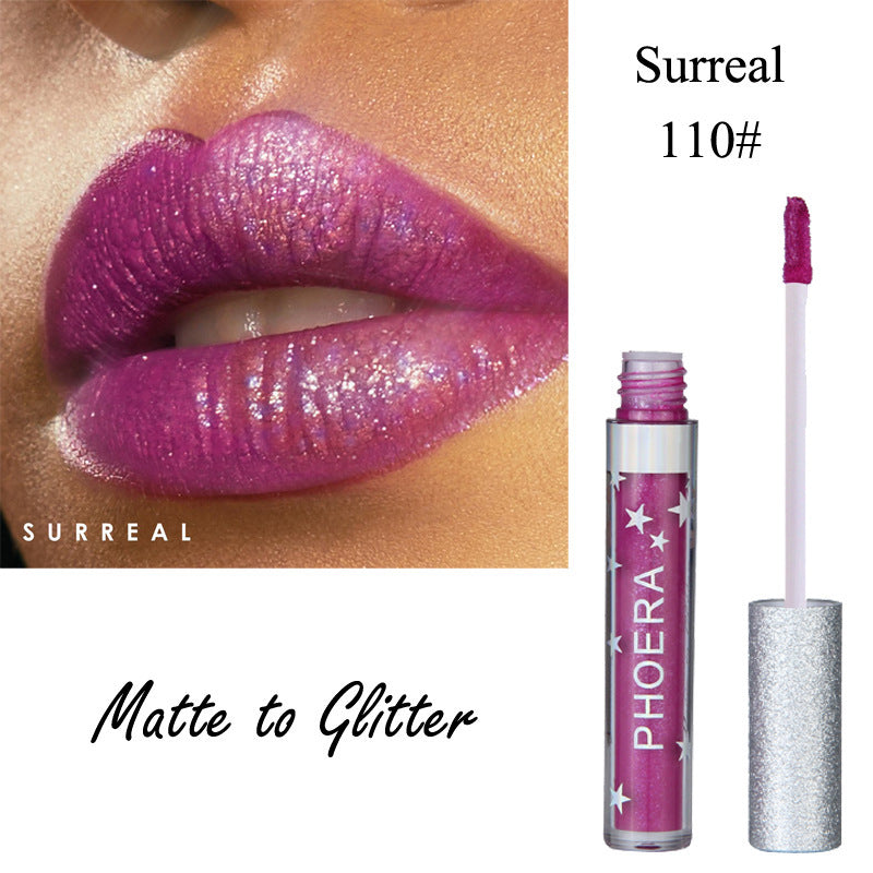 Rouge à lèvres liquide hydratant couleur bonbon, imperméable et pailleté, maquillage longue tenue