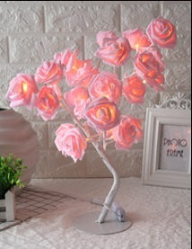 Lampe de table LED en forme d'arbre rose, petite lampe d'arbre, lampe de modélisation.