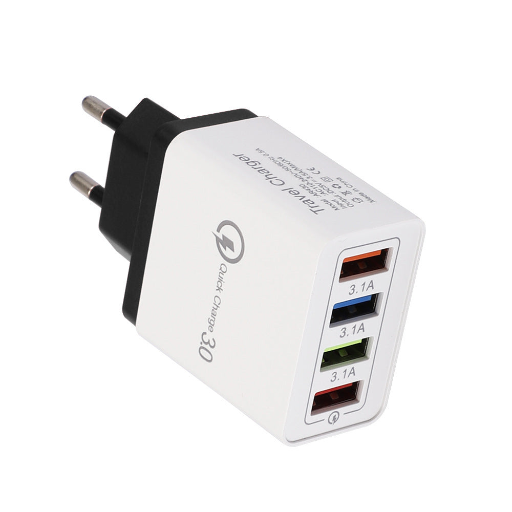 Chargeur USB Quick Charge 3.0 Adaptateur pour 4 téléphones pour tablette Chargeur mural portable Chargeur rapide