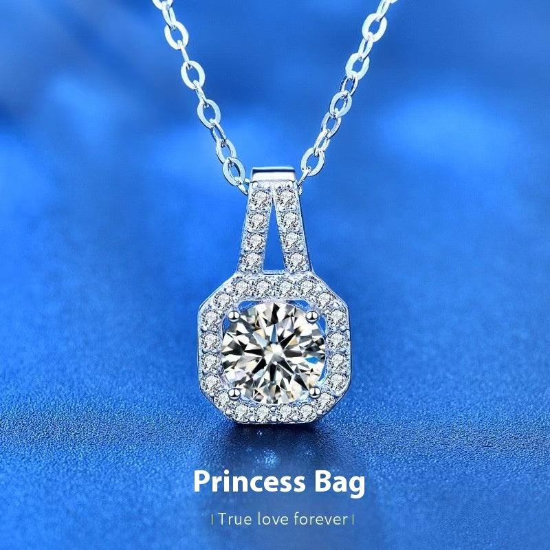 Collier en argent sterling S925 avec moissanite pour femme, niche polyvalente et de grande valeur