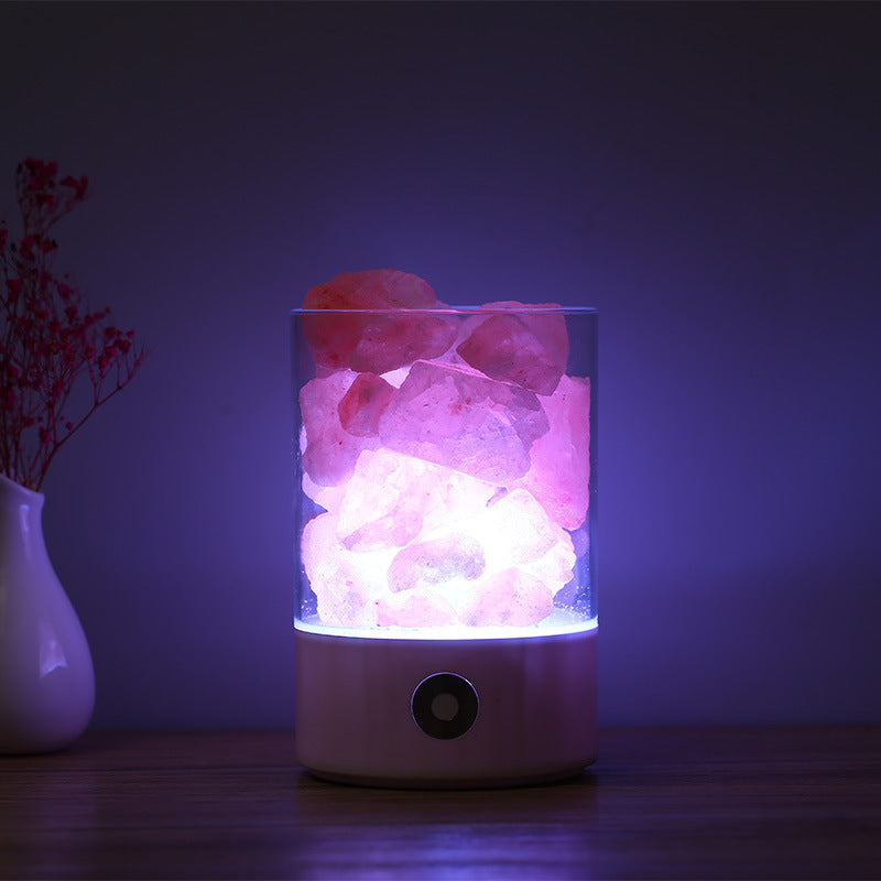 Lampe LED en cristal USB en sel de l'Himalaya
