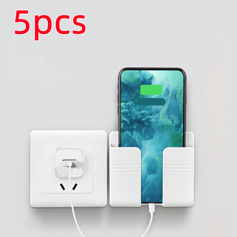 Support de rangement pour téléphone mobile avec chargeur, boîte de rangement adhésive sans perçage.