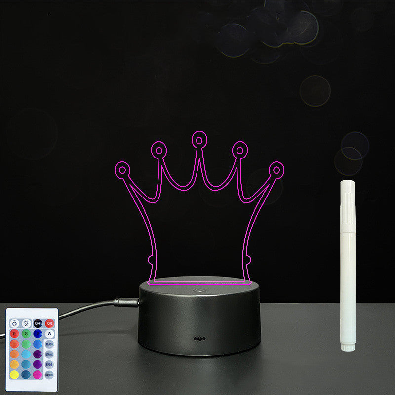 Tableau de message en acrylique 3D avec écriture à la main et lumière LED