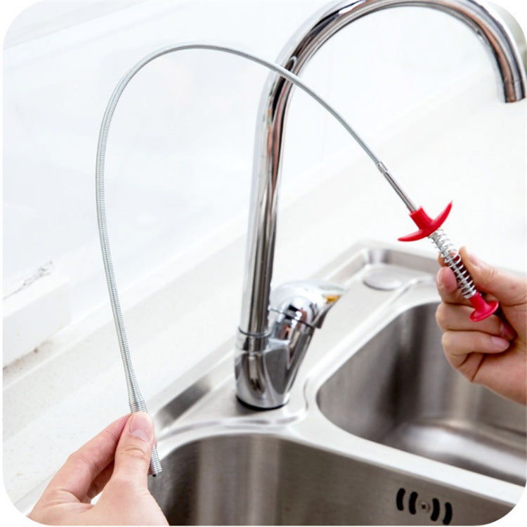 Outil de dragage de canalisations à ressort de 60 cm, nettoyeur de cheveux domestique, déboucheur de canalisations, outils de nettoyage pour évier de cuisine, gadgets de cuisine