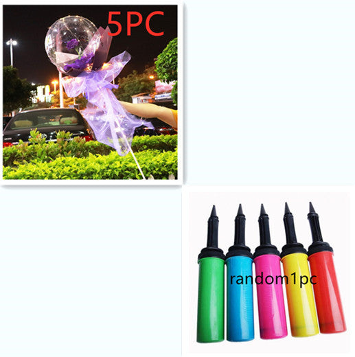 LED Ballon lumineux Rose Bouquet Transparent Bobo Boule Rose