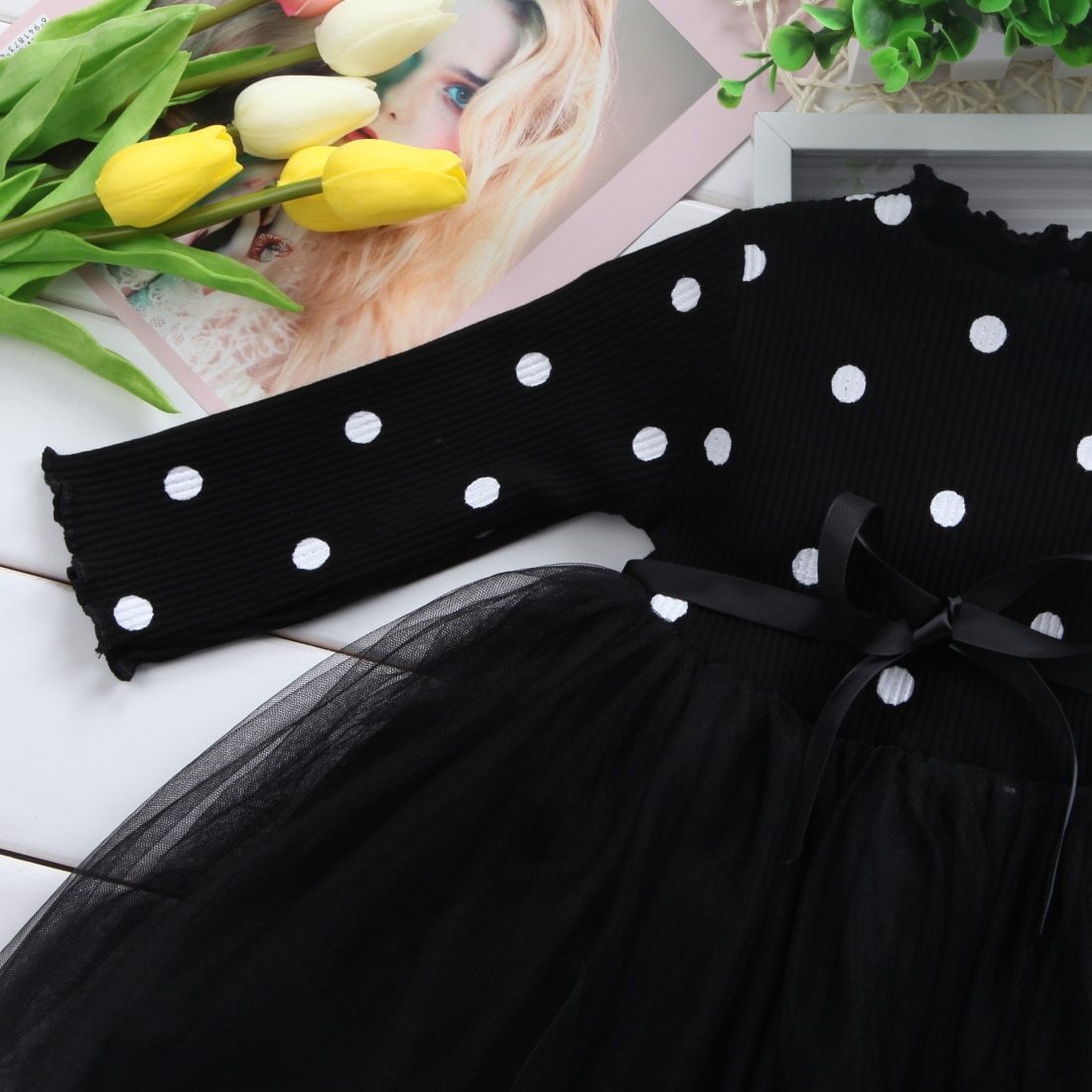 Robe en tulle à manches longues en dentelle pour bébés filles, vêtements pour la fête d'anniversaire de 1 an, vêtements de baptême, tenue décontractée pour le printemps et l'hiver.