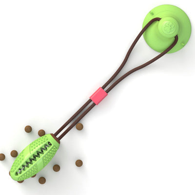 Jouet pour chien en silicone avec ventouse, jouet interactif en forme de balle pour chien, conçu pour le nettoyage des dents et l'alimentation des animaux de compagnie.
