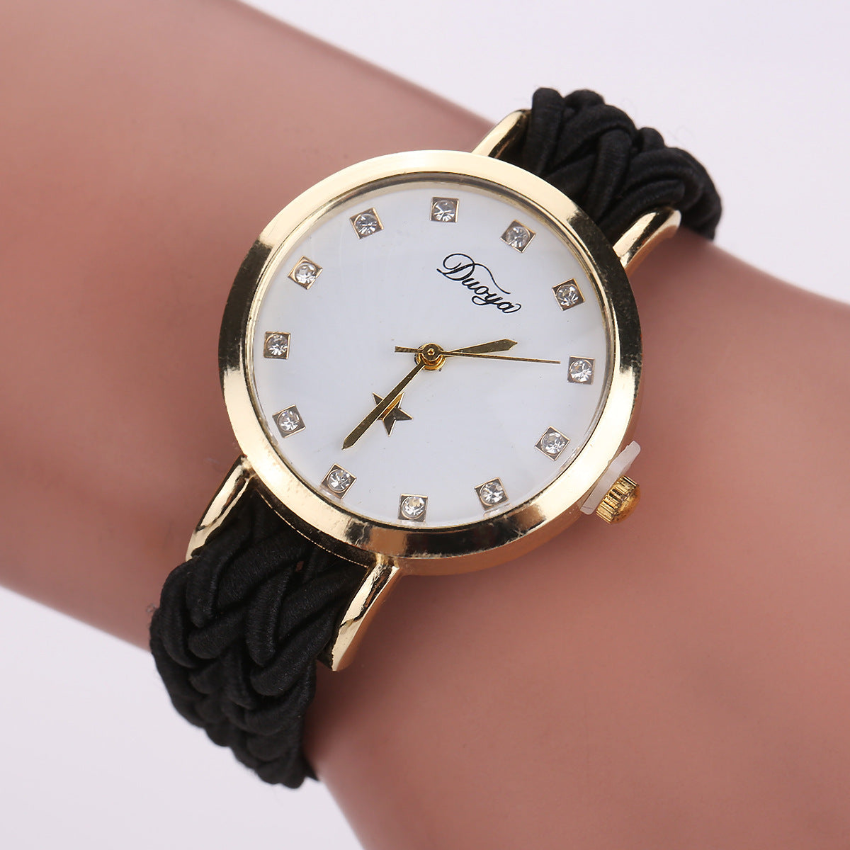 Nouvelle montre tissée multicolore pour femmes